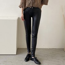 여성용 포그트 레더 스판 레깅스