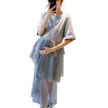 레이어드 쉬폰 임산부 캉캉 원피스