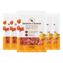 더캣 마블링 슬라이스 고양이 간식 50g, 연어   치즈 혼합맛, 5개