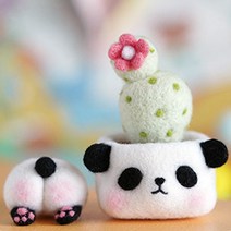 브로키 펠트 팬더선인장 DIY 키트, 혼합색상, 1개