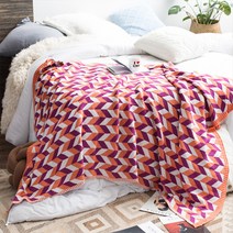 쉐브론 블록 니트 블랭킷