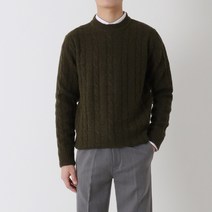 지지블랙 남성용 어반 라운드 꽈배기 니트