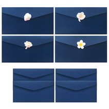 체리쉬 3D 꽃 감사 용돈 축하 봉투 2종 x 4p 세트, 네이비, 1세트