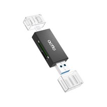 엑토 TF SD카드 USB 3.2 C타입 듀얼 OTG 멀티 카드리더기, OTG-10블랙