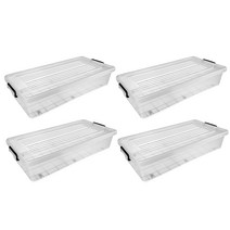 마이닝 멀티 언더베드 리빙박스 47L, 4개, 투명