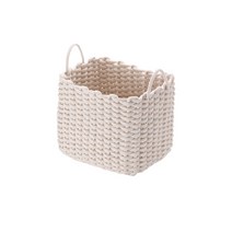 핸드메이드 니트바구니 대, 화이트, 1개