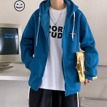 PDS패션 롱 스트링 기본디자인 블랙라벨 두툼 오버핏 후드집업