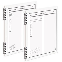 뮤니드 It spring 세로 2분할 수학 노트 그리드 + 라인 세트, 혼합색상, 2개