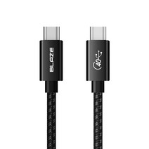 블레이즈 USB4 40Gbps GEN3 100W 8K 동축 Coaxial 썬더볼트3 4 패브릭 케이블, 1m, 블랙