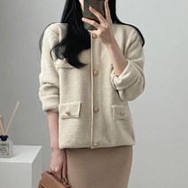 라미르 여성용 램스울 부클 트위드 자켓