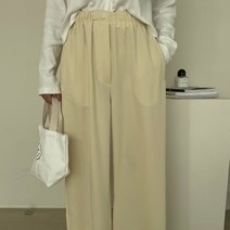 여성용 유트일 와이드 밴딩 슬랙스