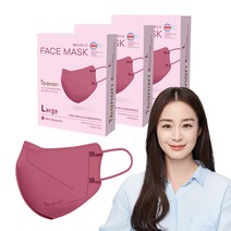 아이바나리 페이스 마스크 대형 L, 10개입, 3개, 와인 버건디