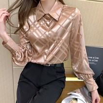 루나걸 드레이프 새틴 블라우스