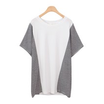 스웰 여성용 단가라 배색 티셔츠 BA2496
