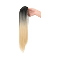 레인보우 묶은 머리 포니테일 스타일링 투톤 부분가발, 투톤웜화이트, 1개
