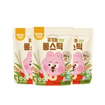 베베당 유기농 롱스틱 옐로우, 감귤 + 현미 혼합맛, 30g, 3개