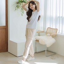 업스케일 여성용 면밴딩 조거팬츠