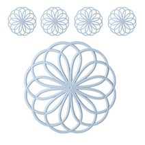 마켓에이 꽃모양 실리콘 컵받침 코스터 5p, 블루