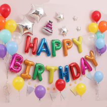 생일 축하 파티 풍선 세트, 알록달록, 1세트