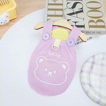 파스텔펫 반려동물 와플 베어 단추 멜빵, 퍼플