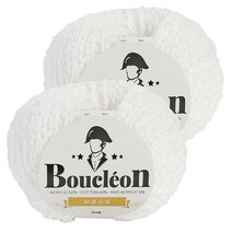 니뜨 부클레옹 뜨개실 50g, 301 화이트, 2개