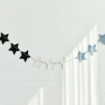 씨엠와이케이 스타패턴 가랜드 3종 x 3p 세트, 블랙, 화이트, 블루