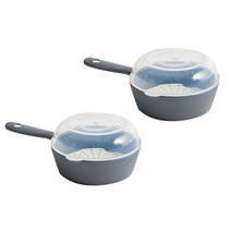 이지앤프리 손잡이 찜기 멀티 앞접시, 오션그레이, 2개