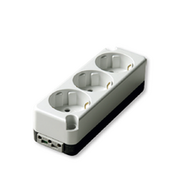 나노전기 노출 콘센트 3구 나사형 백색 NRA 1DL3, 10개