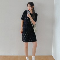 로미스토리 빅사이즈 도트 포인트 반팔 원피스