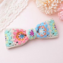 메르시밴드 크로쉐 왕리본 자동핀