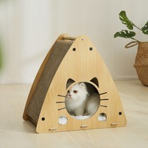 칠시 고양이 숨숨집 스크래쳐, 우드, 1개