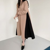 보리맘 긴 세모 가을 임산부 원피스 a459