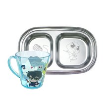 르번 신비아파트 유아식판 세트, 혼합색상, 프리즘컵 + 스텐식판 2구