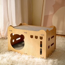 댕이와냥이 고양이 리필형 우드 스크래쳐 숨숨집 A타입, 1개