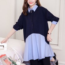 임산부 플레어 셔츠 레이어드 루즈티