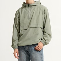 와이티클로젯 바스락 오버핏 후드 아노락 반집업 바람막이