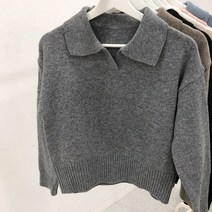 체리체리 여성용 데일리 캐시 울 카라 니트