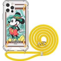 디즈니 렛츠 트래블 투명방탄 강화 목걸이 휴대폰 케이스