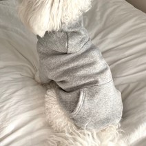 그루밍독 반려동물 기모 후드티, 그레이