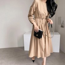 마이시즌 여성 로셀 스트링 긴팔 원피스