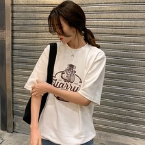 블랙스완 여성용 프린팅 루즈핏 반팔티