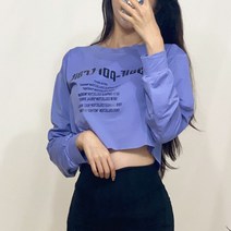 레몬티 여성용 셀프 크롭 긴팔 티셔츠 lkf116