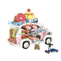 LOZ 도넛 푸드트럭 레고호환블록, 혼합색상