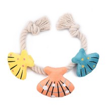 허그스마트 강아지 조개 목걸이 터그놀이 장난감 삑삑, 혼합색상, 1개