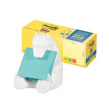포스트잇 팝업 디스펜서 곰인형 + 강한 점착용 노트 KR330-20A, 화이트(곰인형), 그리움 노랑, 새싹 그린, 딥핑크(포스트잇), 1세트