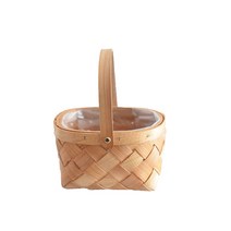 MEO 손잡이 라탄바구니 M, 혼합색상, 1개