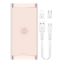 SPEEDY 퓨어 메탈 무선 보조배터리 10000mAh 멀티단자, 로즈골드, SPE-PM102A5W