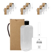 납작 꿀병 페트 250 + 원터치 블랙캡 + 심플 아카시아 꿀 스티커 L + 봉인 스티커 + 박스 세트, 10세트