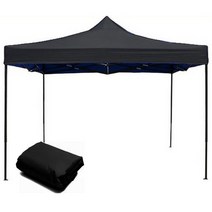 런웨이브 벨크로타입 접이식 캐노피 천막 2 x 2 m + 투명벽면 4면, 블랙, 1세트