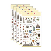 쁘띠팬시 여행 시리즈 디자인 스티커 PD8, 미국(PD846), 5개